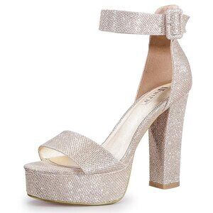 Women High Chunky Platform Heel Open Toe SIZE 6